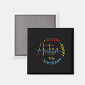 Autisme Bewustzijn Accepteer Adapt Advocate Autism Magneet (Voorkant / Achterkant)