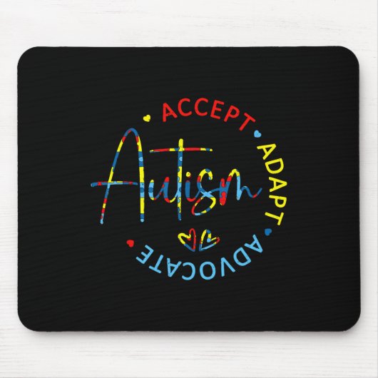 Autisme Bewustzijn Accepteer Adapt Advocate Autism Muismat (Voorkant)