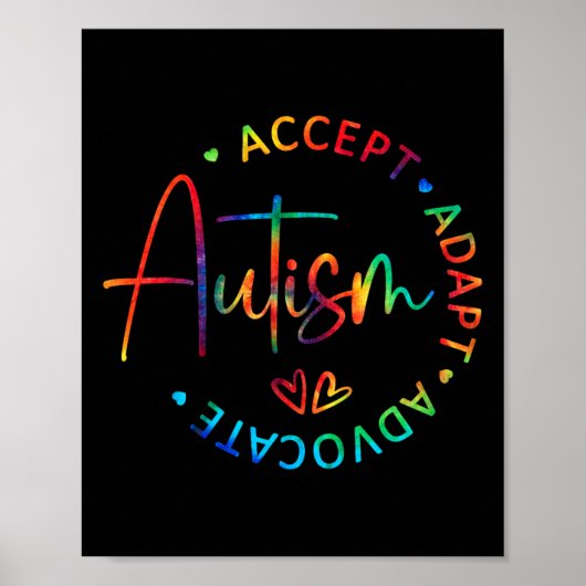 Autisme Bewustzijn Accepteer Adapt Advocate Autism Poster (Voorkant)