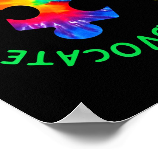 Autisme Bewustzijn Accepteer Adapt Advocate Autism Poster (Hoek)