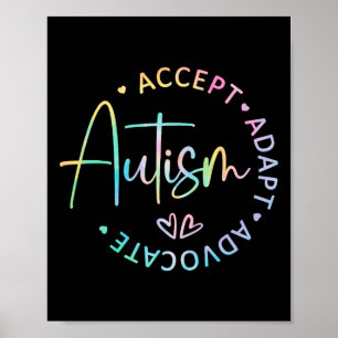 Autisme Bewustzijn Accepteer Adapt Advocate Autism Poster
