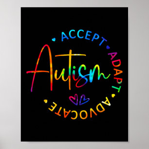 Autisme Bewustzijn Accepteer Adapt Advocate Autism Poster