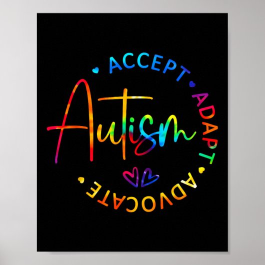 Autisme Bewustzijn Accepteer Adapt Advocate Autism Poster (Voorkant)