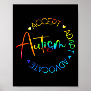 Autisme Bewustzijn Accepteer Adapt Advocate Autism Poster