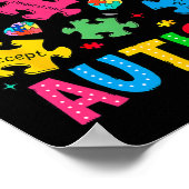 Autisme Bewustzijn Accepteer Adapt Advocate Autism Poster (Hoek)