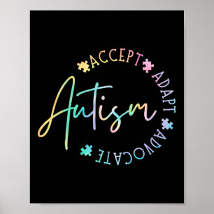 Autisme Bewustzijn Accepteer Adapt Advocate Autism Poster