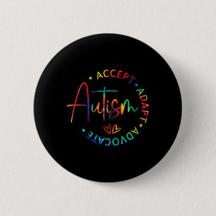 Autisme Bewustzijn Accepteer Adapt Advocate Autism Ronde Button 5,7 Cm