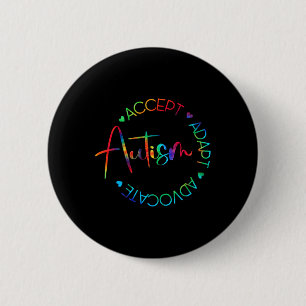 Autisme Bewustzijn Accepteer Adapt Advocate Autism Ronde Button 5,7 Cm