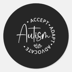 Autisme Bewustzijn Accepteer Adapt Advocate Autism Ronde Sticker