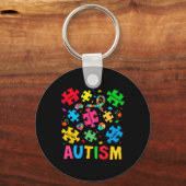 Autisme Bewustzijn Accepteer Adapt Advocate Autism Sleutelhanger (Voorkant)