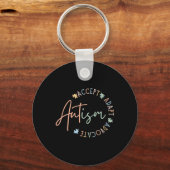Autisme Bewustzijn Accepteer Adapt Advocate Autism Sleutelhanger (Voorkant)