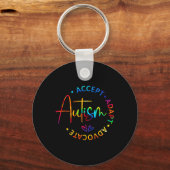 Autisme Bewustzijn Accepteer Adapt Advocate Autism Sleutelhanger (Voorkant)