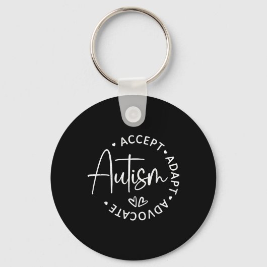 Autisme Bewustzijn Accepteer Adapt Advocate Autism Sleutelhanger (Voorkant)