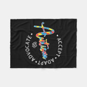Autisme bewustzijn Accepteer Adapt Advocate Autist Fleece Deken (Voorkant (Horizontaal))