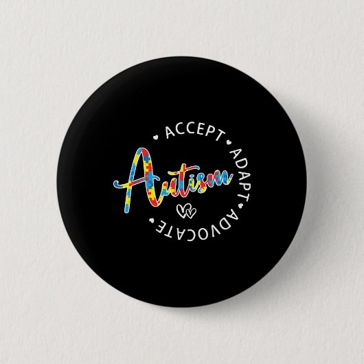 Autisme bewustzijn Accepteer Adapt Advocate Autist Ronde Button 5,7 Cm (Voorkant)