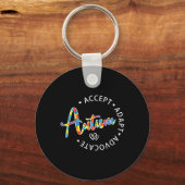 Autisme bewustzijn Accepteer Adapt Advocate Autist Sleutelhanger (Voorkant)