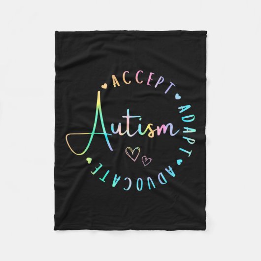 Autisme Bewustzijn Accepteer Adapt Advocate Begrij Fleece Deken (Voorkant)