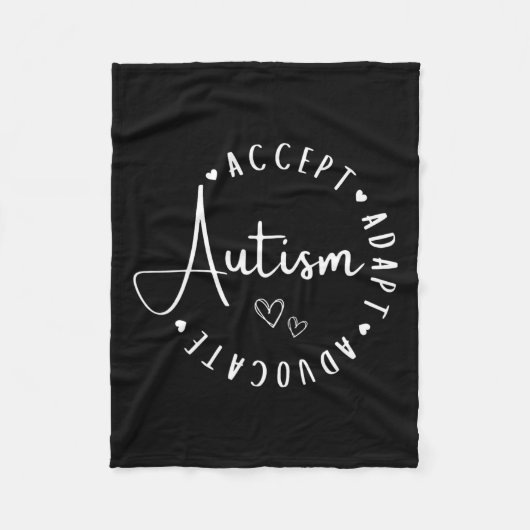 Autisme Bewustzijn Accepteer Adapt Advocate Begrij Fleece Deken (Voorkant)