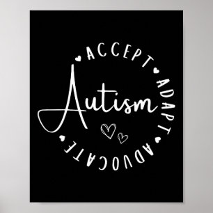 Autisme Bewustzijn Accepteer Adapt Advocate Begrij Poster