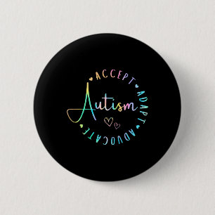 Autisme Bewustzijn Accepteer Adapt Advocate Begrij Ronde Button 5,7 Cm
