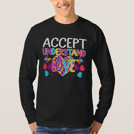 Autisme bewustzijn Accepteer Begrijp Houd van ASS T-shirt (Voorkant)