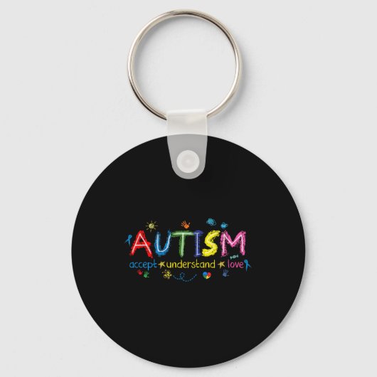 Autisme bewustzijn Accepteer Begrijp Liefde Asd On Sleutelhanger (Voorkant)