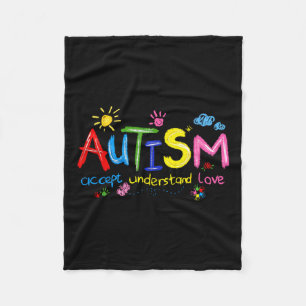 Autisme Bewustzijn Accepteer Begrijp Liefde Lerare Fleece Deken