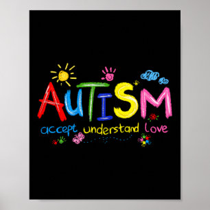 Autisme Bewustzijn Accepteer Begrijp Liefde Lerare Poster