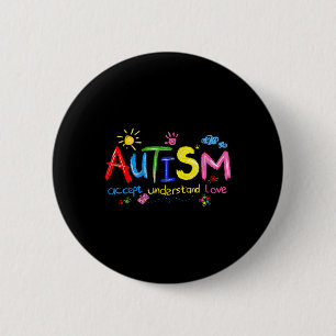 Autisme Bewustzijn Accepteer Begrijp Liefde Lerare Ronde Button 5,7 Cm