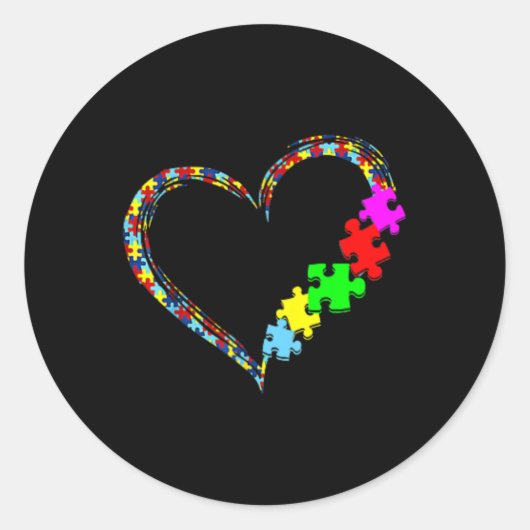 Autisme Bewustzijn Accepteer Begrijp Liefde Onders Ronde Sticker (Voorkant)