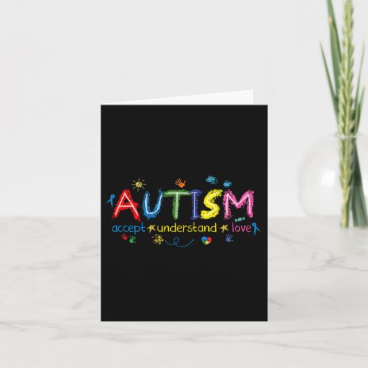 Autisme Bewustzijn Accepteer Liefde Asd Ondersteun Kaart (Voorkant)