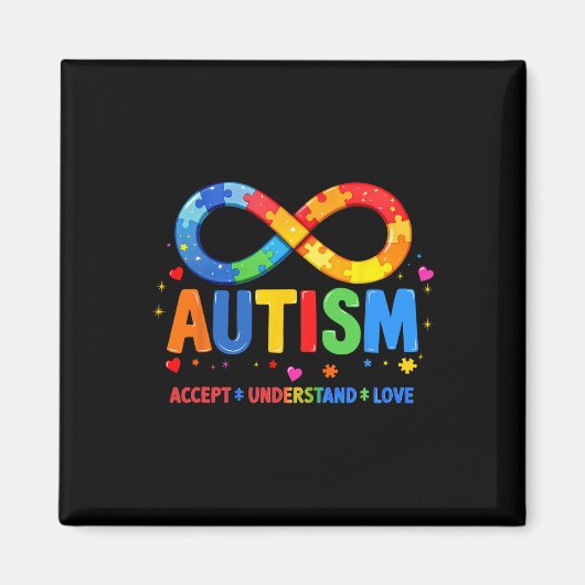 Autisme Bewustzijn Accepteer Liefde Asd Ondersteun Magneet (Voorkant)