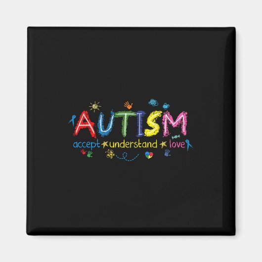 Autisme Bewustzijn Accepteer Liefde Asd Ondersteun Magneet (Voorkant)
