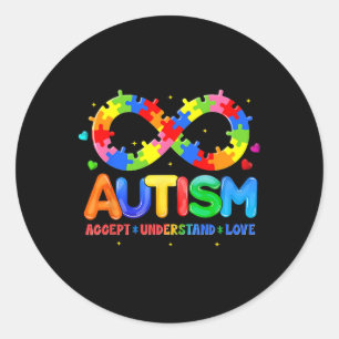 Autisme Bewustzijn Accepteer Liefde Asd Ondersteun Ronde Sticker