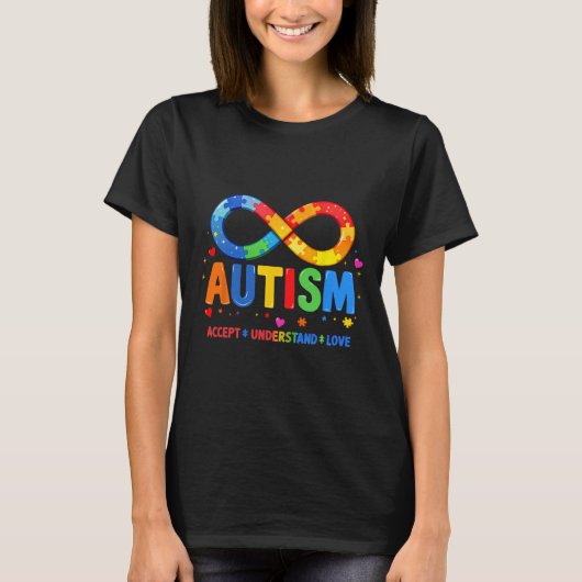 Autisme Bewustzijn Accepteer Liefde Asd Ondersteun T-shirt (Voorkant)