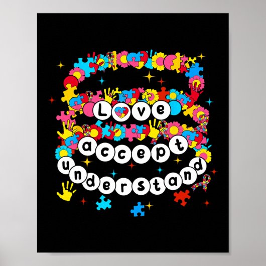 Autisme Bewustzijn Accepteer Liefde Begrijp Armban Poster (Voorkant)