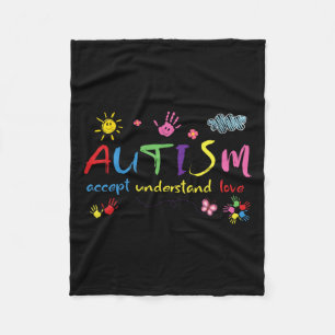 Autisme Bewustzijn Accepteer Liefde Begrijp Meisje Fleece Deken