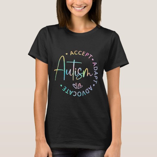 Autisme bewustzijn Accepteer Pas aan Pleitbezorger T-shirt (Voorkant)
