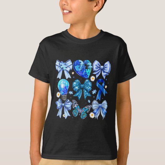 Autisme Bewustzijn Accepteer Puzzel Blauwe Koe T-shirt (Voorkant)