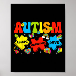 Autisme Bewustzijn Accepteren Begrijp Liefde Puzze Poster