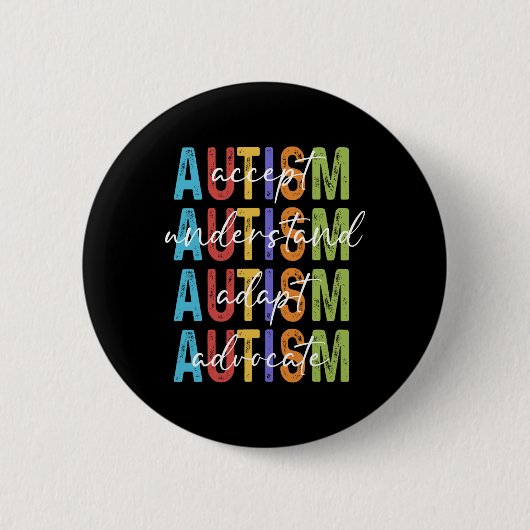 Autisme bewustzijn accepteren begrijpen Adapt Advo Ronde Button 5,7 Cm (Voorkant)