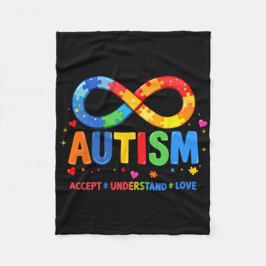 Autisme bewustzijn Accepteren Begrijpen Liefde Asd Fleece Deken (Voorkant)