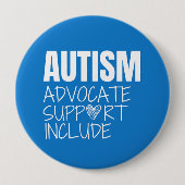 Autisme bewustzijn. advocate.support.include. Butt Ronde Button 4,0 Cm (Voorkant)