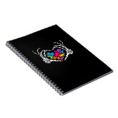 Autisme Bewustzijn als Skeleton Hand Heart Puzzel Notitieboek (Rechterzijde)
