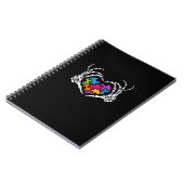 Autisme Bewustzijn als Skeleton Hand Heart Puzzel Notitieboek (Linkerzijde)