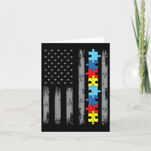 Autisme Bewustzijn Amerikaanse vlag Shirt, Autisti Kaart