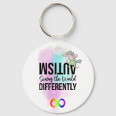 Autisme Bewustzijn Anders Kijken Neurodiversiteit Sleutelhanger (Voorkant)