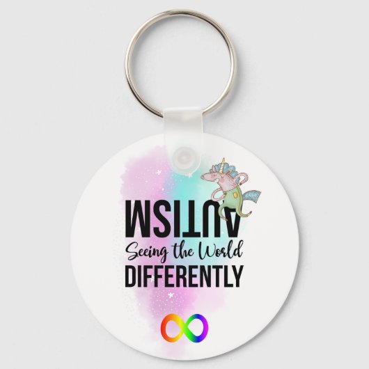 Autisme Bewustzijn Anders Kijken Neurodiversiteit Sleutelhanger (Voorkant)