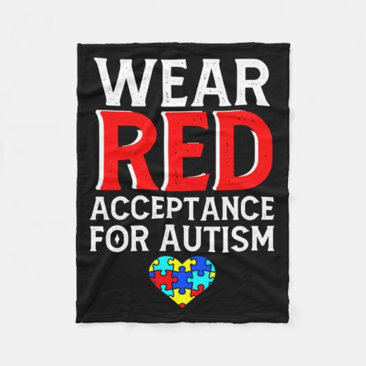 Autisme bewustzijn april draag rood acceptatie voo fleece deken (Voorkant)