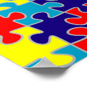 Autisme bewustzijn ASD Aspergers Puzzel Patroon Poster (Hoek)